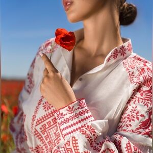 One-of-a-Kind Transformer Linen Dress, 90% Embroidery (EGLIT’22)